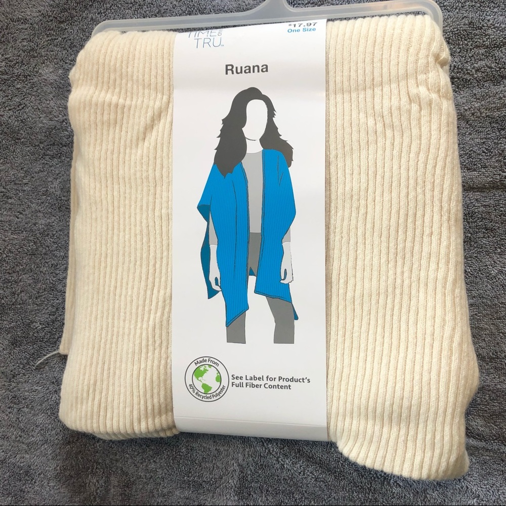 🌺🌼NWT Time and Tru Ruana Ribbed Multi-Wear Wrap